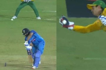 டக் அவுட் ஆகி சோகமாக வெளியேறிய ரோகித் சர்மா! பாய்ந்து கேட்ச் பிடித்த டி காக் வீடியோ