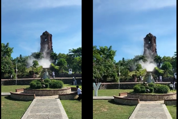 நிலநடுக்கத்தால் ஒரு நொடியில் இடிந்து விழுந்த Bantay தேவாலய கோபுரம்..! - தமிழ்நாடு