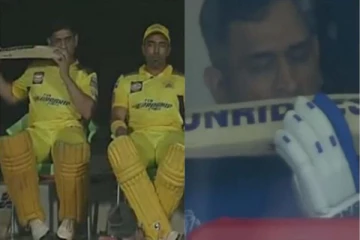 தன் வாயால் கிரிக்கெட் பேட்-ஐ கடிக்கும் தோனி ; புகைப்படம் வைரல் - விளக்கம் கொடுத்த வீரர்