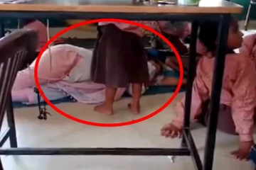 பாடசாலை வகுப்பறையில் உறங்கிய ஆசிரியைக்கு நேர்ந்த கதி... வைரலான வீடியோ!