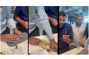 Viral Video : செருப்பில் 1.2 கிலோ எடையுள்ள தங்கம் கடத்திய பயணி - கண்டுபிடித்த போலீசார்...!