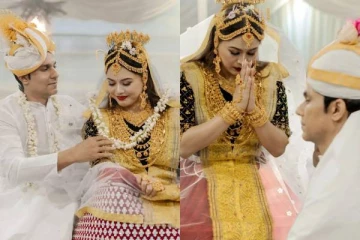 திருமணத்தில் தங்க நகைகளில் ஜொலித்த நடிகை! நீண்டநாள் காதலியை கரம்பிடித்த பிரபல நடிகர்