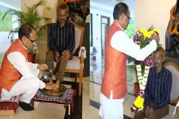 முகத்தில் சிறுநீர் கழிப்பு -பழங்குடி இளைஞரின் காலை கழுவிய முதலமைச்சர்