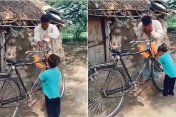 பாசம் மட்டும் போதும் கண்ணே  காசு பணம் என்னத்துக்கு  : இணையவாசிகளின் இதயத்தை கவரும் வைரல் வீடியோ - தமிழ்நாடு