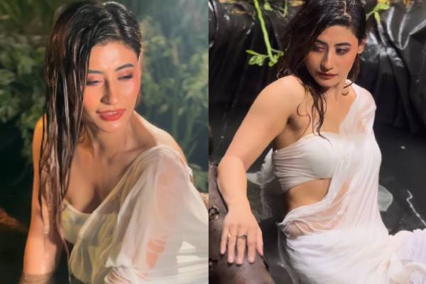 தண்ணீரில் நனைந்தபடி வெள்ளை நிற உடையில் சுனிதா எடுத்த வீடியோ | Sunita Gogoi Latest Glamour Photoshoot