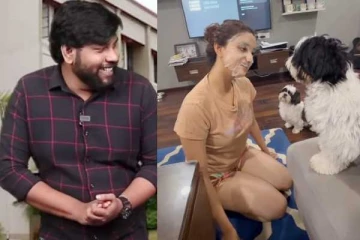 என்னா இது...அரை டவுசருடன் நாய்க்குட்டிகளை பயமுறுத்தும் கீர்த்தி சுரேஷ்!! வீடியோ..