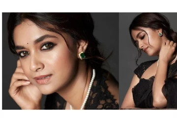 கருப்பு சேலையில் சிலைபோல் நின்ற கீர்த்திசுரேஷ்.. வைரலாகும் புகைப்படம்