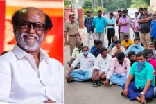 நடிகர் ரஜினிகாந்த் முடிவிற்கு எதிர்ப்பு! போயஸ் வீட்டிற்கு முன் ரசிகர்கள் செய்த செயல்