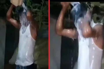 விவாகரத்து பெற்றதை பாலில் குளித்து கொண்டாடிய நபர்! வைரலாகும் காணொளி