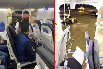 அமெரிக்காவிலிருந்து சென்ற விமானத்தில் நடுவானில் திடீரென உடைந்து விழுந்த விமான கதவு: குழப்பத்தில் பயணிகள்