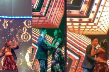 மேடையில் சந்தோஷமா நடனமாடி அசத்திய மணமக்கள் - வைரலாகும் சூப்பர் வீடியோ