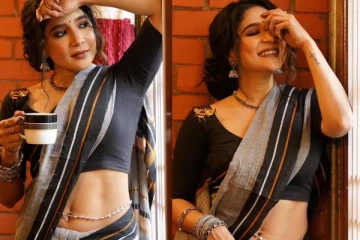 சேலையில் கவர்ச்சி போஸ் கொடுக்கும் நடிகை சாக்ஷி.. போட்டோ வைரல்