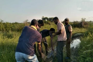 கிராமத்திற்குள் புகுந்து உலாவிய இரட்சத முதலை! மடக்கிப் பிடித்த பொதுமக்கள்