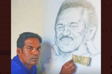 கரித்தூளினால் முதலமைச்சர் மு.க.ஸ்டாலினை வரைந்த இளைஞன் - வைரலாகும் புகைப்படம்