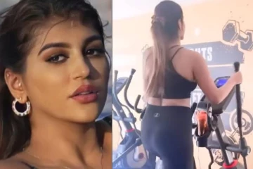 இறுக்கமான ஆடையில் வெறித்தனமாக உடற்பயிற்சி.. நடிகை யாஷிகா வெளியிட்ட வீடியோ..