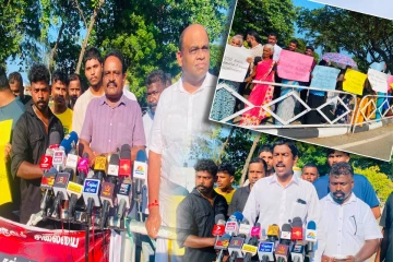 திலீபன் சிலையை உடனடியாக நிறுவக் கோரி மட்டக்களப்பில் அரசியல் தலைமைகள் பங்கேற்பில் மாபெரும் போராட்டம்