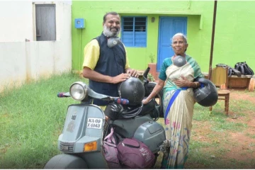 தாய் கூறிய ஒற்றை வார்த்தை! பைக்கில் தாயுடன் இந்தியாவையே வலம்வரும் நபர்