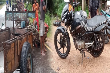 முல்லைத்தீவில் உழவு இயந்திரத்துடன் மோட்டார் சைக்கிள் மோதி விபத்து