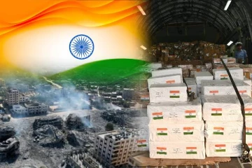 காசாவிற்கு இந்திய மக்களின் அன்பு பரிசாக அனுப்பப்பட்ட நிவாரணப் பொருட்கள்