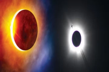 சூரிய கிரகணத்தில் சூரியனை ஊடுருவிச் சென்ற விமானம்