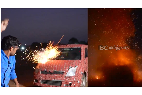diwali-youtuber-firecrackers-car-on-fire