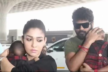 முதல் முறையாக விமானநிலையத்தில் இரட்டை குழந்தைகளுடன் விக்கி நயன்! வைரலாகும் காணொளி