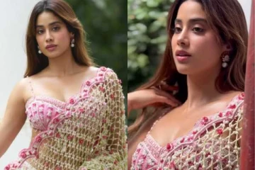 வித்தியாசமான சேலையில் நடிகை ஜான்வி கபூர்!! புகைப்படங்கள்..