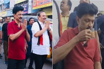 திருச்சியில் நடந்து சென்று வாக்கு சேகரித்த முதலமைச்சர் ஸ்டாலின்