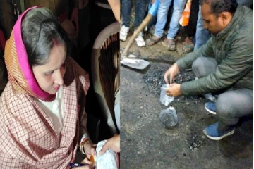 இதுதான் அரசின் லட்சணமா? - தேங்காய் உடைத்ததற்கே விரிசல்விட்ட சாலை