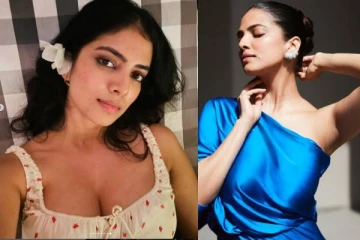 நீலநிற மார்டன் ஆடையில் மயக்கும் போஸ்!! நடிகை மாளவிகா மோகனின் போட்டோஸ்