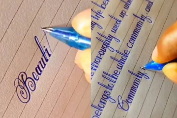 ஆங்கில எழுத்தை சிற்பம் போல செதுக்கும் காட்சி...சிலிர்த்து போக வைத்த அழகிய எழுத்து