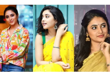 சிவப்பு நிற சேலையில் வசீகரிக்கும் தேவதையாய் பிரியங்கா மோகன்