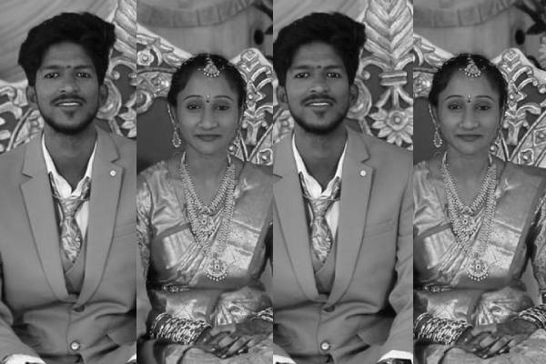 newly married andhra couple dies fell down train