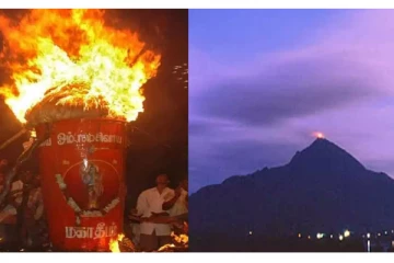 கார்த்திகை தீபத்திருவிழா.. 2,668 அடி உயரத்தில் ஜெகஜோதியாக ஏற்றப்பட்ட மகா தீபம்!