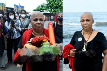 තම ස්වාමිපුරුෂයා වෙනුවෙන් බිරිය හිස මුඩු කරයි... ඇය දෙවියන්ගෙන් ඉල්ලූ දේ.(PHOTOS)