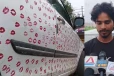 3400 முத்தங்களுடன் வலம் வந்த கார்