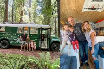 ஒரு பேருந்தில் இத்தனை வசதிகளா? பழைய பேருந்தை நடமாடும் வீடாக மாற்றிய அமெரிக்க குடும்பம்! வைரலாகும் புகைப்படங்கள்