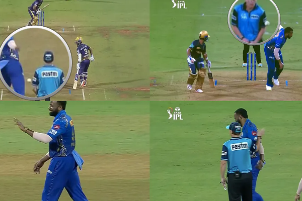 அம்பயர் மீது பந்தை எறிந்த மும்பை வீரர் பொல்லார்ட் - வைரலாகும் வீடியோ - தமிழ்நாடு