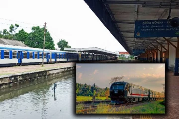 வெள்ளத்தில் மூழ்கியுள்ள கொழும்பு - புத்தளம் தொடருந்து பாதை