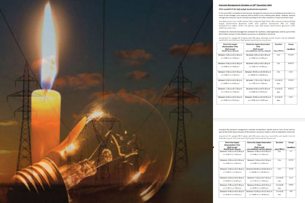 இன்றைய தினத்திற்கான மின்வெட்டு அட்டவணை வெளியீடு | Today Power Cut Schedule In Sri Lanka