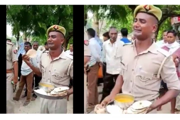 குற்றம் சாட்டி நடுரோட்டில் அழுத உ.பி. காவலர் - கட்டாய பணி விடுப்பில் வீட்டுக்கு அனுப்பப்பட்டார்