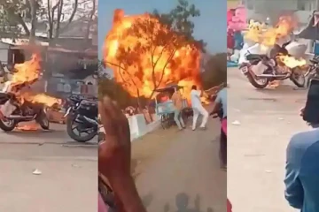 புதிதாக வாங்கிய புல்லட் வெடித்து சிதறிய பயங்கரம்