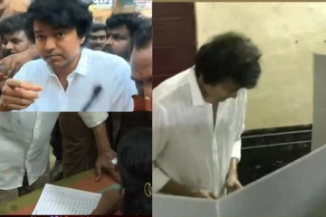 திணறிய வாக்குச்சாவடி - சைலண்டாக வந்து ஜனநாயக கடமையை ஆற்றிய விஜய்