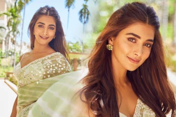 புடவையில் அசத்தும் பீஸ்ட் நடிகை பூஜா ஹெக்டே