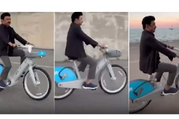 போலாம் ரைட்..சிகாகோவில் முதலமைச்சரின் சைக்கிள் பயணம் - வைரலாகும் வீடியோ!