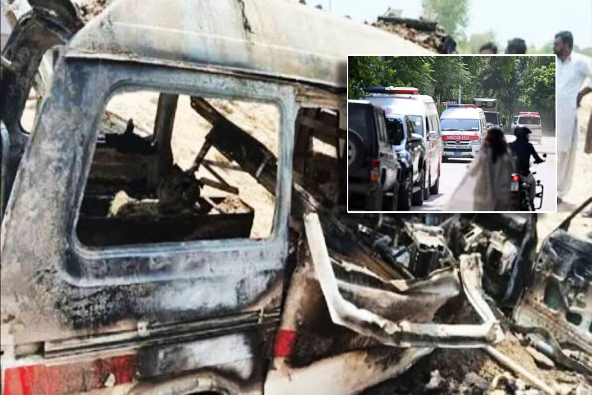 பாகிஸ்தானில் நோயாளர் காவு வண்டியில் கோர விபத்து: 10 பேர் பலி | Oxygen Cylinder Explodes In Ambulance In Pakistan