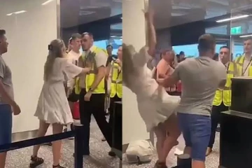 லண்டனில் விமான நிலைய ஊழியர்களை சரமாரியாக தாக்கிய தம்பதி!