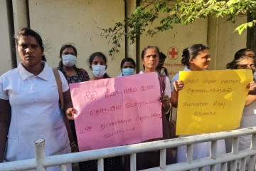 நான்காவது நாளாகவும் தொடரும் சுகாதார தொண்டர்களது போராட்டம்