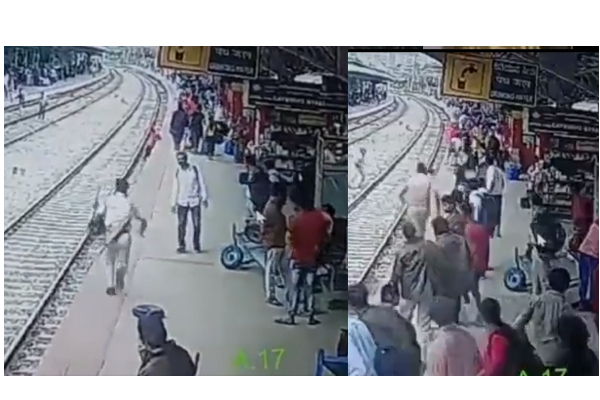 திடீரென தண்டவாளத்தில் படுத்து தற்கொலைக்கு முயன்ற நபர் - பதற வைக்கும் சிசிடிவி காட்சி - தமிழ்நாடு