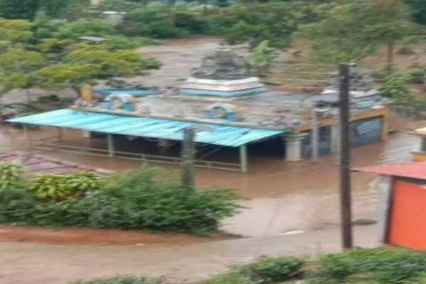 மஸ்கெலியாவில் வெள்ளத்தில் மூழ்கிய சாமிமலை ஆத்தாடி பிள்ளையார் கோயில்! | Heavy Rains In Maskeliya Pradeshiya Sabha Flooded